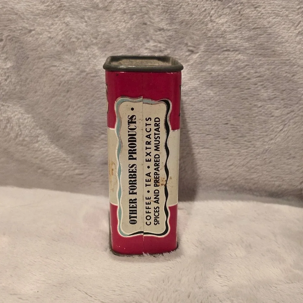 Vintage Forbes Powdered Alum Tin 2 1/2 Oz Jas H Forbes Tea Coffee Co St Louis MO